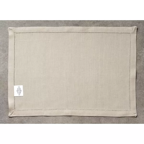 Maison d Hermine Placemats 100 Linen Decorative Cloth Place Mat Washable Dinner Placemat for Holiday Dinner Wedding Baby Shower amp Dining Avignon  Jet Stream Set of 413x19 Placemats Avignon  Ancient Scroll