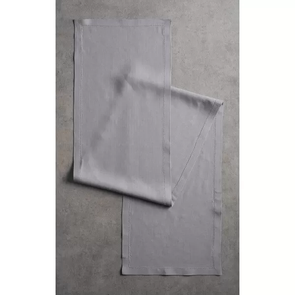 Maison d Hermine Placemats 100 Linen Decorative Cloth Place Mat Washable Dinner Placemat for Holiday Dinner Wedding Baby Shower amp Dining Avignon  Jet Stream Set of 414x36 Table Runner Avignon  Silver Sconce