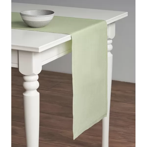 Maison d Hermine Placemats 100 Linen Decorative Cloth Place Mat Washable Dinner Placemat for Holiday Dinner Wedding Baby Shower amp Dining Avignon  Jet Stream Set of 414x36 Table Runner Avignon  Tender Green