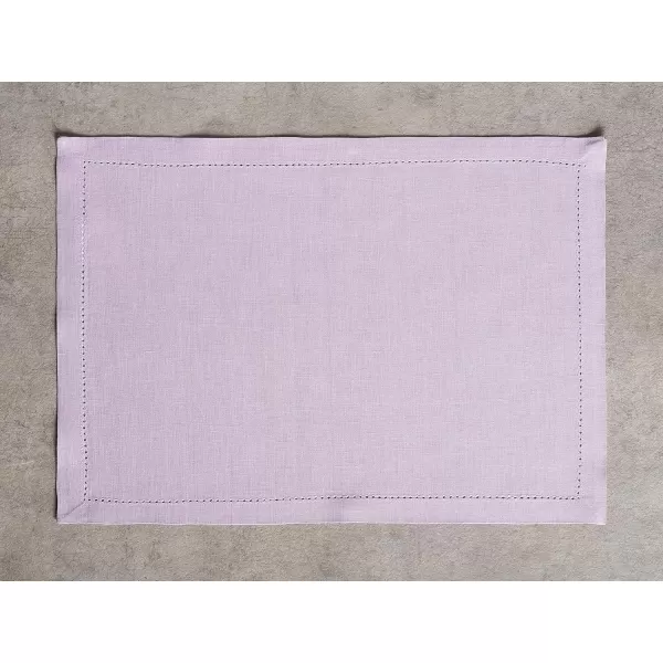 Maison d Hermine Placemats 100 Linen Decorative Cloth Place Mat Washable Dinner Placemat for Holiday Dinner Wedding Baby Shower amp Dining Avignon  Jet Stream Set of 413x19 Placemats Avignon  Sea Fog