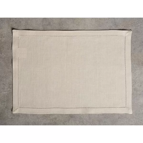 Maison d Hermine Placemats 100 Linen Decorative Cloth Place Mat Washable Dinner Placemat for Holiday Dinner Wedding Baby Shower amp Dining Avignon  Jet Stream Set of 413x19 Placemats Avignon  Ancient Scroll