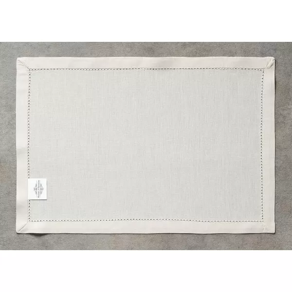 Maison d Hermine Placemats 100 Linen Decorative Cloth Place Mat Washable Dinner Placemat for Holiday Dinner Wedding Baby Shower amp Dining Avignon  Jet Stream Set of 413x19 Placemats Avignon  Jet Stream