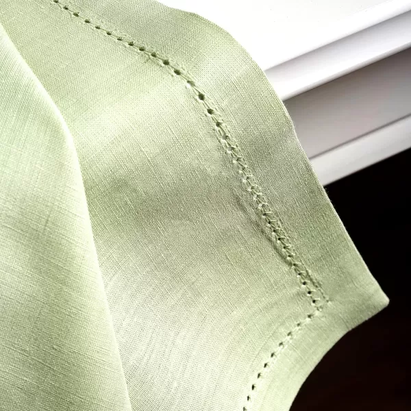 Maison d Hermine Placemats 100 Linen Decorative Cloth Place Mat Washable Dinner Placemat for Holiday Dinner Wedding Baby Shower amp Dining Avignon  Jet Stream Set of 420x20 Napkins Avignon  Tender Green