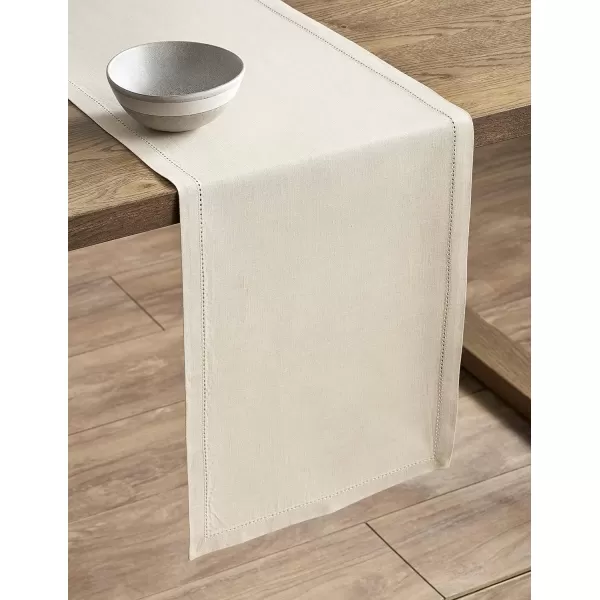 Maison d Hermine Placemats 100 Linen Decorative Cloth Place Mat Washable Dinner Placemat for Holiday Dinner Wedding Baby Shower amp Dining Avignon  Jet Stream Set of 414x48 Table Runner Avignon  Ancient Scroll