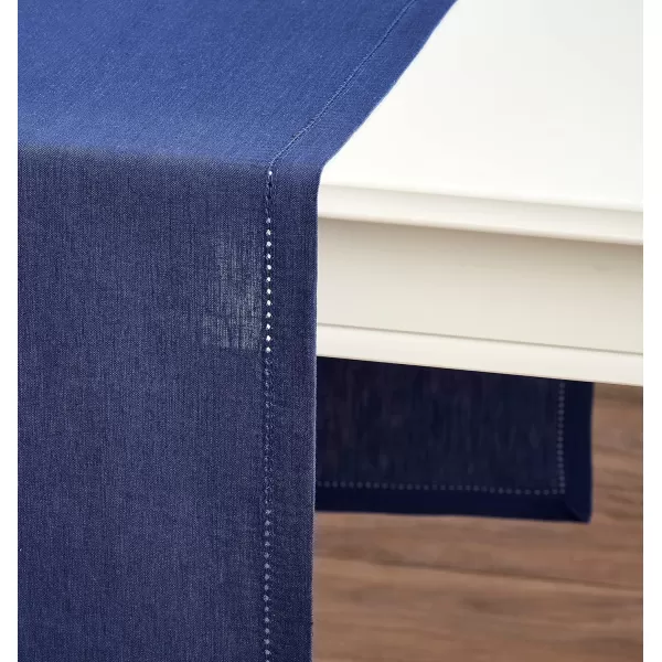 Maison d Hermine Placemats 100 Linen Decorative Cloth Place Mat Washable Dinner Placemat for Holiday Dinner Wedding Baby Shower amp Dining Avignon  Jet Stream Set of 414x36 Table Runner Avignon  Twlight Blue