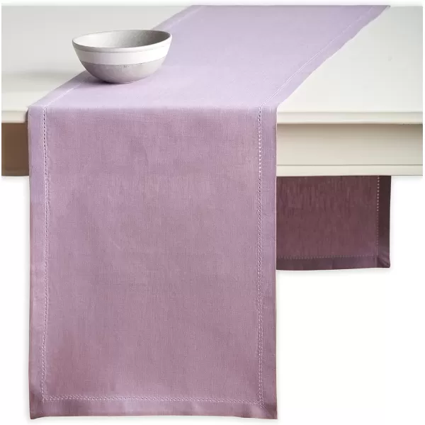 Maison d Hermine Placemats 100 Linen Decorative Cloth Place Mat Washable Dinner Placemat for Holiday Dinner Wedding Baby Shower amp Dining Avignon  Jet Stream Set of 414x36 Table Runner Avignon  Sea Fog