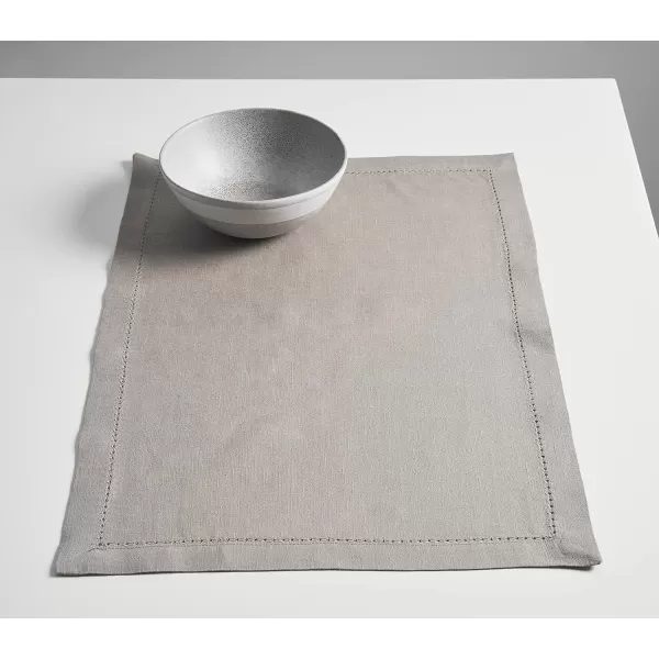 Maison d Hermine Placemats 100 Linen Decorative Cloth Place Mat Washable Dinner Placemat for Holiday Dinner Wedding Baby Shower amp Dining Avignon  Jet Stream Set of 413x19 Placemats Avignon  Satellite