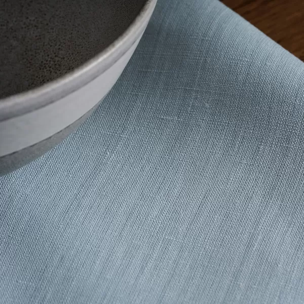 Maison d Hermine Placemats 100 Linen Decorative Cloth Place Mat Washable Dinner Placemat for Holiday Dinner Wedding Baby Shower amp Dining Avignon  Jet Stream Set of 420x20 Napkins Avignon  Niagara Mist