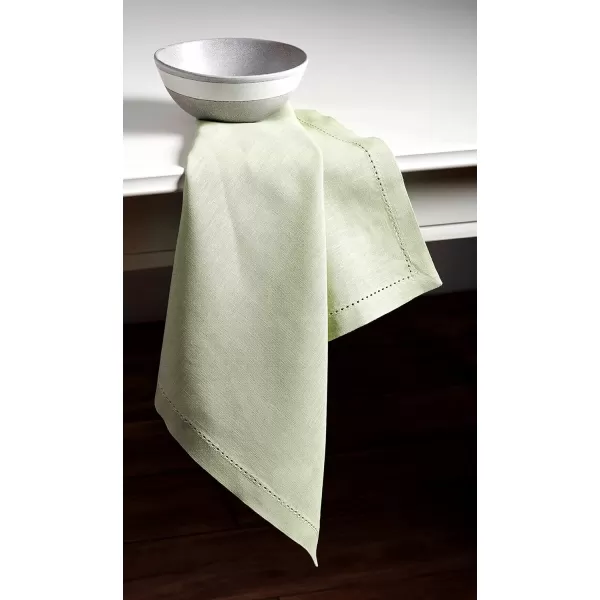 Maison d Hermine Placemats 100 Linen Decorative Cloth Place Mat Washable Dinner Placemat for Holiday Dinner Wedding Baby Shower amp Dining Avignon  Jet Stream Set of 420x20 Napkins Avignon  Tender Green