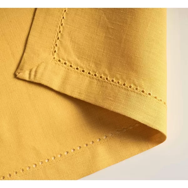 Maison d Hermine Placemats 100 Linen Decorative Cloth Place Mat Washable Dinner Placemat for Holiday Dinner Wedding Baby Shower amp Dining Avignon  Jet Stream Set of 413x19 Placemats Avignon  Ochre