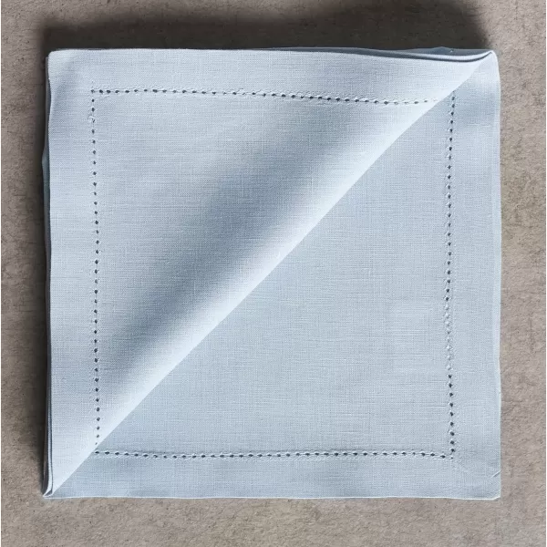Maison d Hermine Placemats 100 Linen Decorative Cloth Place Mat Washable Dinner Placemat for Holiday Dinner Wedding Baby Shower amp Dining Avignon  Jet Stream Set of 420x20 Napkins Avignon  Niagara Mist