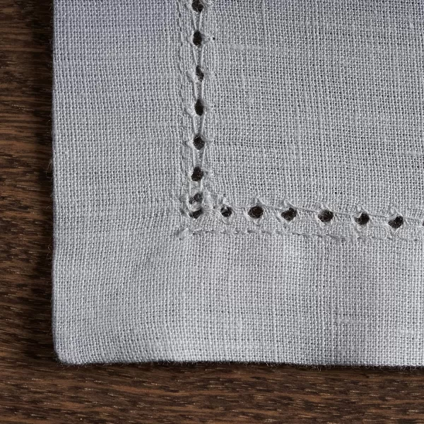 Maison d Hermine Placemats 100 Linen Decorative Cloth Place Mat Washable Dinner Placemat for Holiday Dinner Wedding Baby Shower amp Dining Avignon  Jet Stream Set of 413x19 Placemats Avignon  Micro Chip