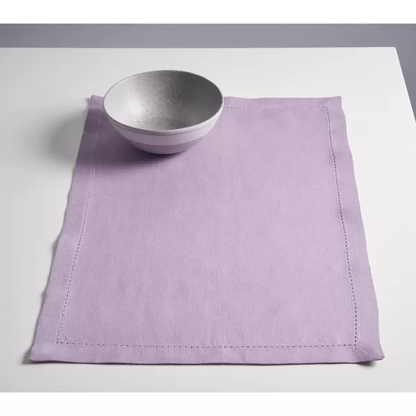 Maison d Hermine Placemats 100 Linen Decorative Cloth Place Mat Washable Dinner Placemat for Holiday Dinner Wedding Baby Shower amp Dining Avignon  Jet Stream Set of 413x19 Placemats Avignon  Sea Fog
