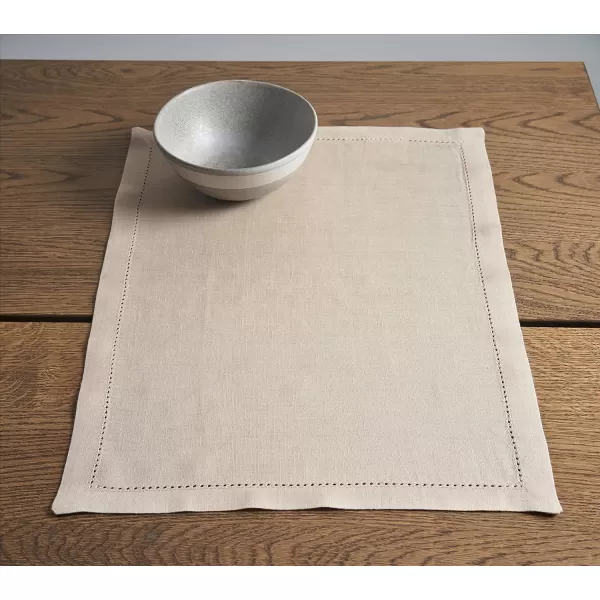Maison d Hermine Placemats 100 Linen Decorative Cloth Place Mat Washable Dinner Placemat for Holiday Dinner Wedding Baby Shower amp Dining Avignon  Jet Stream Set of 413x19 Placemats Avignon  Ancient Scroll