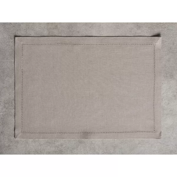 Maison d Hermine Placemats 100 Linen Decorative Cloth Place Mat Washable Dinner Placemat for Holiday Dinner Wedding Baby Shower amp Dining Avignon  Jet Stream Set of 413x19 Placemats Avignon  Satellite