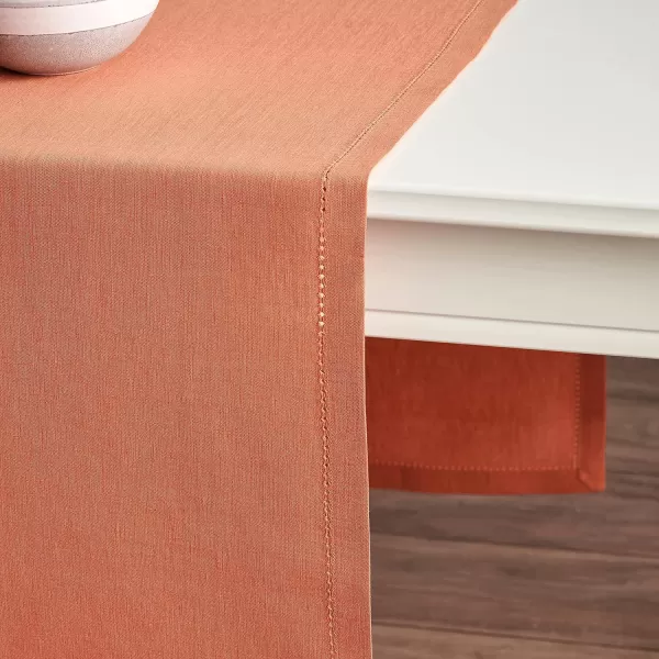 Maison d Hermine Placemats 100 Linen Decorative Cloth Place Mat Washable Dinner Placemat for Holiday Dinner Wedding Baby Shower amp Dining Avignon  Jet Stream Set of 414x48 Table Runner Avignon  Brandied Melon