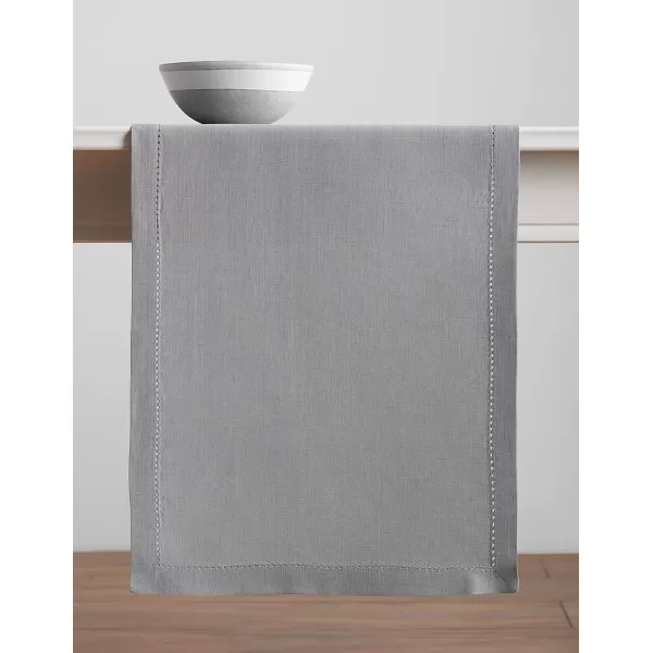 Maison d Hermine Placemats 100 Linen Decorative Cloth Place Mat Washable Dinner Placemat for Holiday Dinner Wedding Baby Shower amp Dining Avignon  Jet Stream Set of 414x36 Table Runner Avignon  Silver Sconce