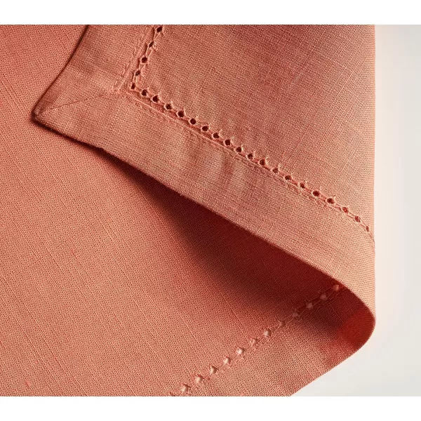 Maison d Hermine Placemats 100 Linen Decorative Cloth Place Mat Washable Dinner Placemat for Holiday Dinner Wedding Baby Shower amp Dining Avignon  Jet Stream Set of 413x19 Placemats Avignon  Brandied Melon