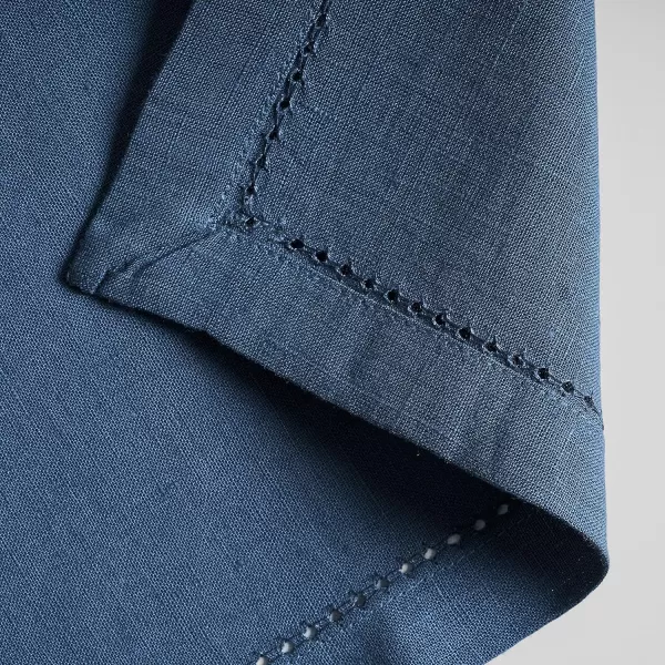 Maison d Hermine Placemats 100 Linen Decorative Cloth Place Mat Washable Dinner Placemat for Holiday Dinner Wedding Baby Shower amp Dining Avignon  Jet Stream Set of 413x19 Placemats Avignon  Bering Sea