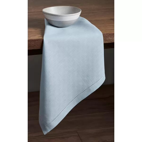 Maison d Hermine Placemats 100 Linen Decorative Cloth Place Mat Washable Dinner Placemat for Holiday Dinner Wedding Baby Shower amp Dining Avignon  Jet Stream Set of 420x20 Napkins Avignon  Niagara Mist