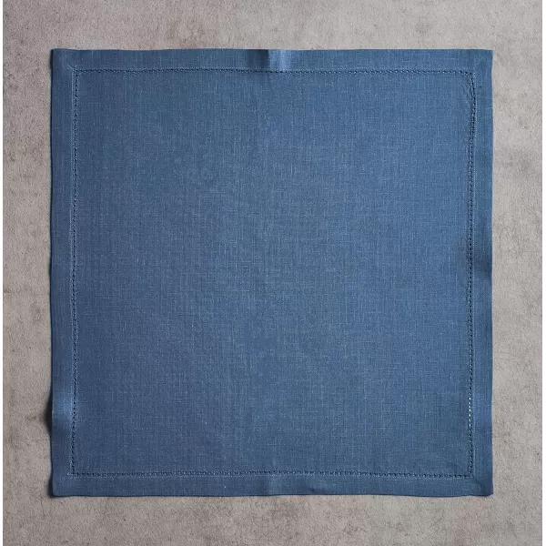 Maison d Hermine Placemats 100 Linen Decorative Cloth Place Mat Washable Dinner Placemat for Holiday Dinner Wedding Baby Shower amp Dining Avignon  Jet Stream Set of 420x20 Napkins Avignon  Bering Sea