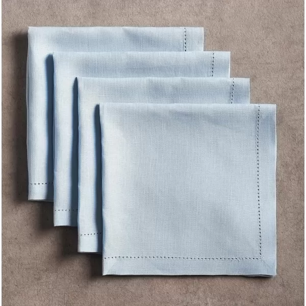 Maison d Hermine Placemats 100 Linen Decorative Cloth Place Mat Washable Dinner Placemat for Holiday Dinner Wedding Baby Shower amp Dining Avignon  Jet Stream Set of 420x20 Napkins Avignon  Niagara Mist