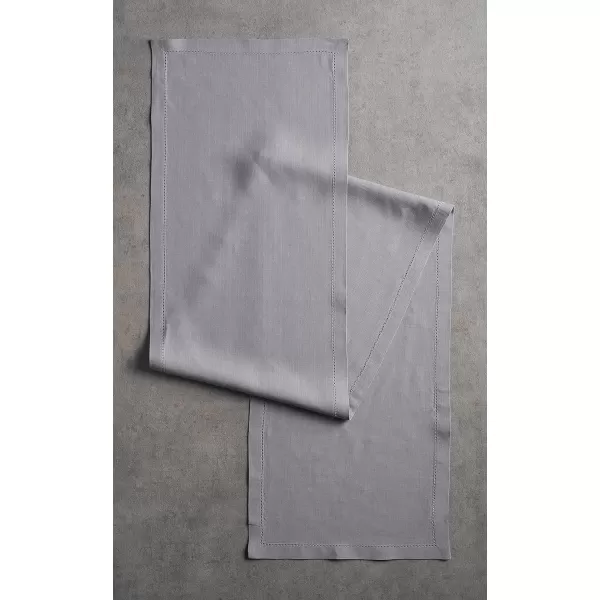 Maison d Hermine Placemats 100 Linen Decorative Cloth Place Mat Washable Dinner Placemat for Holiday Dinner Wedding Baby Shower amp Dining Avignon  Jet Stream Set of 414x90 Table Runner Avignon  Silver Sconce