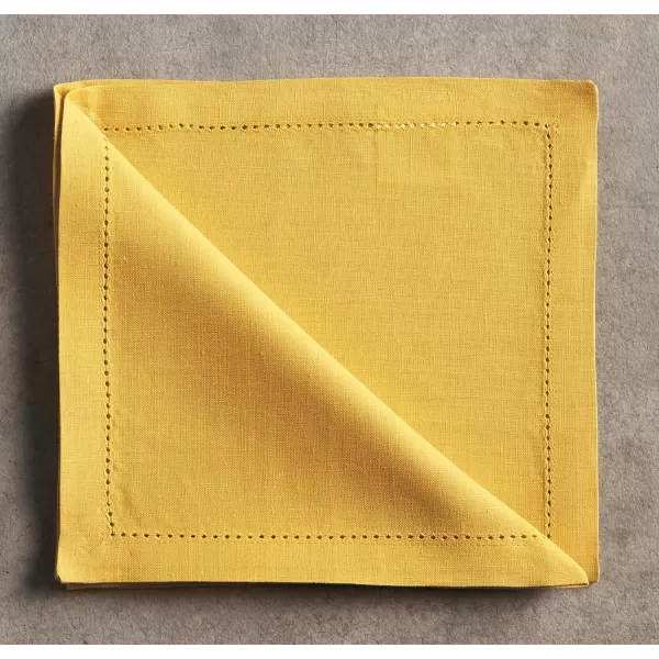 Maison d Hermine Placemats 100 Linen Decorative Cloth Place Mat Washable Dinner Placemat for Holiday Dinner Wedding Baby Shower amp Dining Avignon  Jet Stream Set of 420x20 Napkins Avignon  Ochre