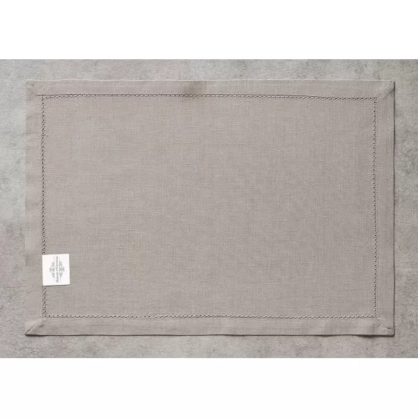 Maison d Hermine Placemats 100 Linen Decorative Cloth Place Mat Washable Dinner Placemat for Holiday Dinner Wedding Baby Shower amp Dining Avignon  Jet Stream Set of 413x19 Placemats Avignon  Satellite