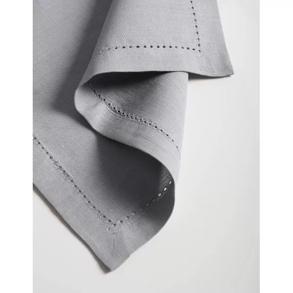 Maison d Hermine Placemats 100 Linen Decorative Cloth Place Mat Washable Dinner Placemat for Holiday Dinner Wedding Baby Shower amp Dining Avignon  Jet Stream Set of 413x19 Placemats Avignon  Silver Sconce
