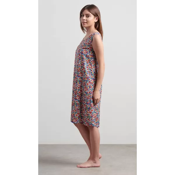 Masion d Hermine 100 Viscose Tunic Top Strap Top Strap Dress Tank Dress Tank Top Loungewear for WomenShort Tank Dress Fleur  Blue