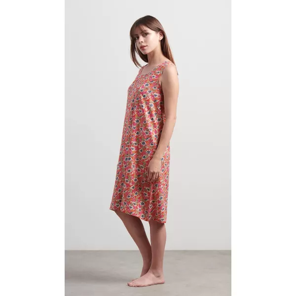 Masion d Hermine 100 Viscose Tunic Top Strap Top Strap Dress Tank Dress Tank Top Loungewear for WomenShort Tank Dress Fleur  Red