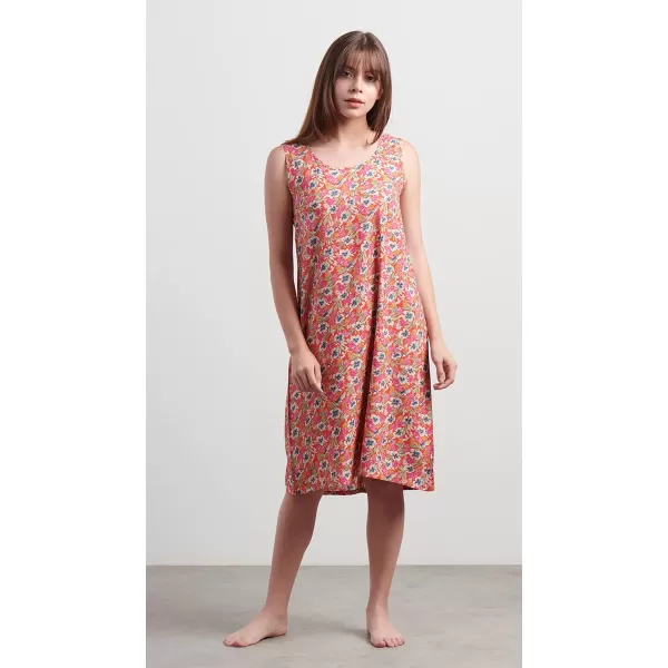 Masion d Hermine 100 Viscose Tunic Top Strap Top Strap Dress Tank Dress Tank Top Loungewear for WomenShort Tank Dress Fleur  Red