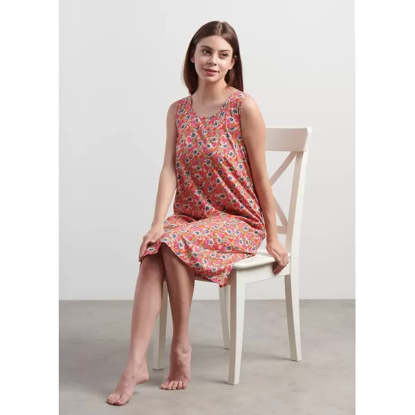Masion d Hermine 100 Viscose Tunic Top Strap Top Strap Dress Tank Dress Tank Top Loungewear for WomenShort Tank Dress Fleur  Red