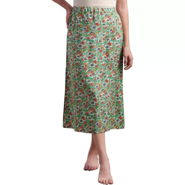 Maison d Hermine 100 Viscose Pants Skirts Shorts High Waist Loungewear for WomenSkirts Fleur  Green