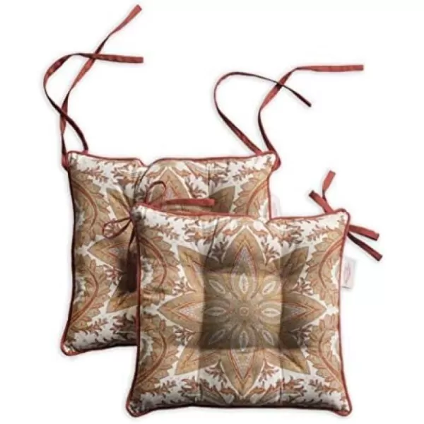 Maison d Hermine Chairpads 100 Cotton Set of 2 Decorative Chair Pads with Ties Polyester Filling CushionPillow for Office Kitchen amp Living Room Birdies On Wire  SpringSummer 16 Inch x 16 InchKashmir Paisley
