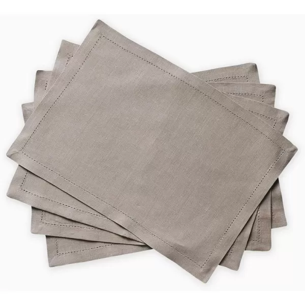 Maison d Hermine Placemats 100 Linen Decorative Cloth Place Mat Washable Dinner Placemat for Holiday Dinner Wedding Baby Shower amp Dining Avignon  Jet Stream Set of 413x19 Placemats Avignon  Satellite