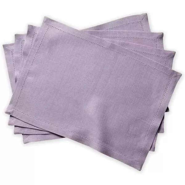 Maison d Hermine Placemats 100 Linen Decorative Cloth Place Mat Washable Dinner Placemat for Holiday Dinner Wedding Baby Shower amp Dining Avignon  Jet Stream Set of 413x19 Placemats Avignon  Sea Fog