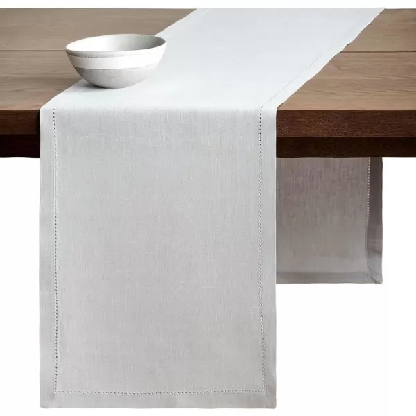 Maison d Hermine Placemats 100 Linen Decorative Cloth Place Mat Washable Dinner Placemat for Holiday Dinner Wedding Baby Shower amp Dining Avignon  Jet Stream Set of 414x48 Table Runner Avignon  Micro Chip