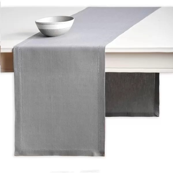 Maison d Hermine Placemats 100 Linen Decorative Cloth Place Mat Washable Dinner Placemat for Holiday Dinner Wedding Baby Shower amp Dining Avignon  Jet Stream Set of 414x48 Table Runner Avignon  Silver Sconce