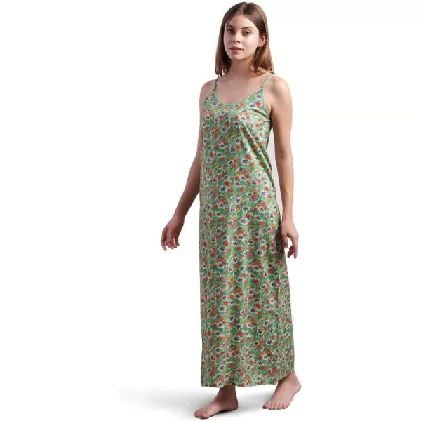 Masion d Hermine 100 Viscose Tunic Top Strap Top Strap Dress Tank Dress Tank Top Loungewear for WomenLong Strap Dress Fleur  Green