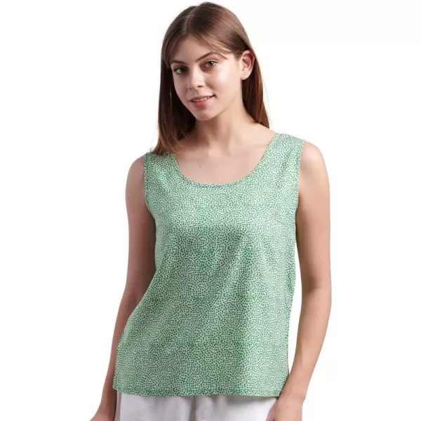 Masion d Hermine 100 Viscose Tunic Top Strap Top Strap Dress Tank Dress Tank Top Loungewear for WomenTank Top Fleur  Green