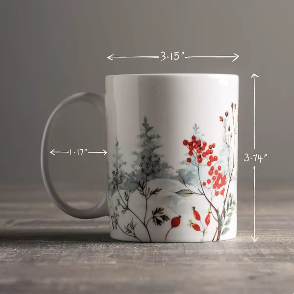 Maison d Hermine Coffee Mug with Handles Easy to Hold 12 Oz Fine Bone China Mug Pack of Two for Hot Beverages Cappuccino Cocoa Milk Other Liquid Office Botanical Fresh  Meadow03  Morzine  Chamonix