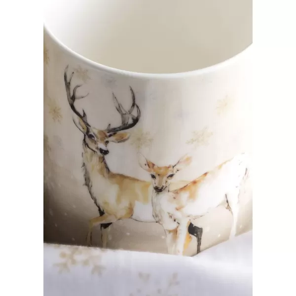 Maison d Hermine Coffee Mug with Handles Easy to Hold 12 Oz Fine Bone China Mug Pack of Two for Hot Beverages Cappuccino Cocoa Milk Other Liquid Office Botanical Fresh  Meadow04  Deer In The Woods