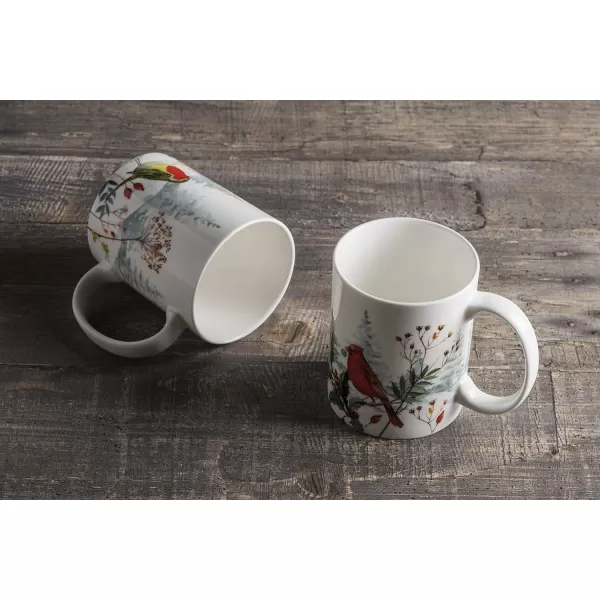 Maison d Hermine Coffee Mug with Handles Easy to Hold 12 Oz Fine Bone China Mug Pack of Two for Hot Beverages Cappuccino Cocoa Milk Other Liquid Office Botanical Fresh  Meadow03  Morzine