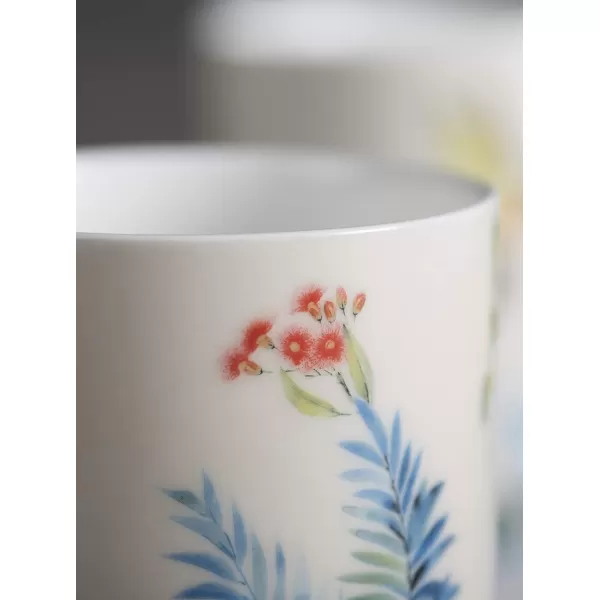 Maison d Hermine Coffee Mug with Handles Easy to Hold 12 Oz Fine Bone China Mug Pack of Two for Hot Beverages Cappuccino Cocoa Milk Other Liquid Office Botanical Fresh  Meadow12  Tropiques