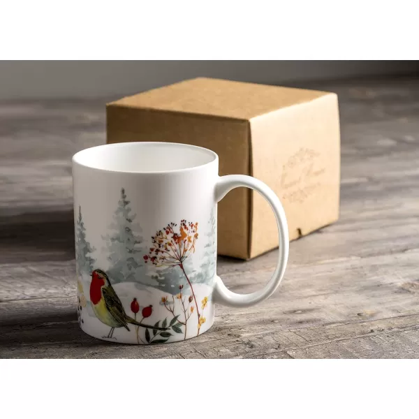 Maison d Hermine Coffee Mug with Handles Easy to Hold 12 Oz Fine Bone China Mug Pack of Two for Hot Beverages Cappuccino Cocoa Milk Other Liquid Office Botanical Fresh  Meadow03  Morzine  Chamonix