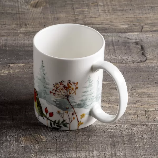 Maison d Hermine Coffee Mug with Handles Easy to Hold 12 Oz Fine Bone China Mug Pack of Two for Hot Beverages Cappuccino Cocoa Milk Other Liquid Office Botanical Fresh  Meadow03  Morzine  Chamonix