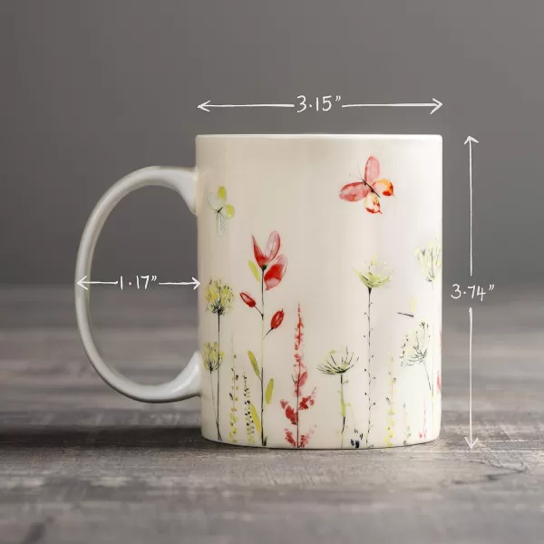 Maison d Hermine Coffee Mug with Handles Easy to Hold 12 Oz Fine Bone China Mug Pack of Two for Hot Beverages Cappuccino Cocoa Milk Other Liquid Office Botanical Fresh  Meadow05  Botanical Fresh  Meadow