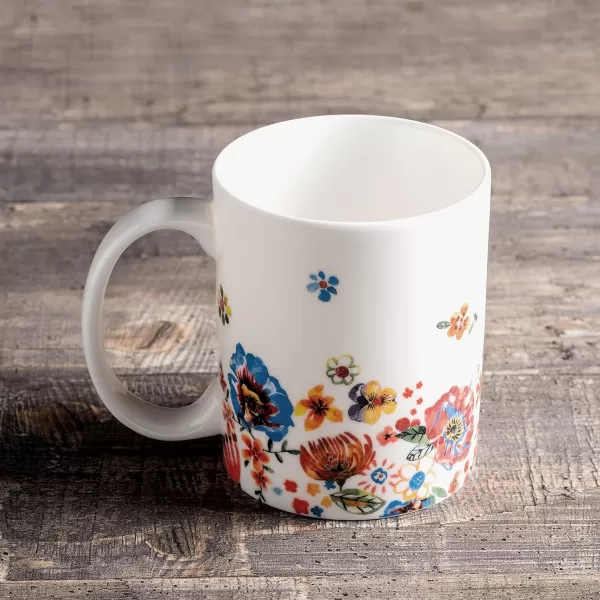 Maison d Hermine Coffee Mug with Handles Easy to Hold 12 Oz Fine Bone China Mug Pack of Two for Hot Beverages Cappuccino Cocoa Milk Other Liquid Office Botanical Fresh  Meadow16  Happy Florals  High Summer  High Summer